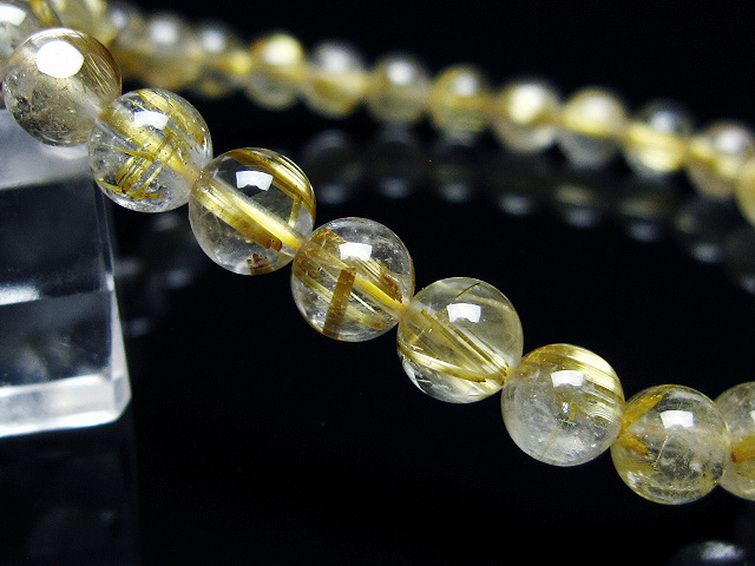 ゴールドタイチンルチル ブレスレット 6mm [t171-8011] 3枚目