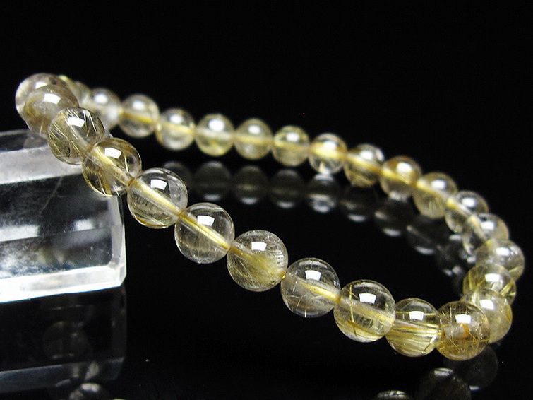 ゴールドタイチンルチル ブレスレット 7mm [t171-8016] 1枚目