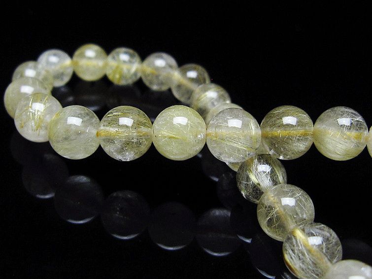 ゴールドタイチンルチル ブレスレット 7mm [t171-8019] 2枚目