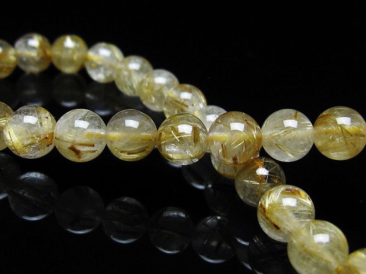 ゴールドタイチンルチル ブレスレット 7mm [t171-8021] 2枚目