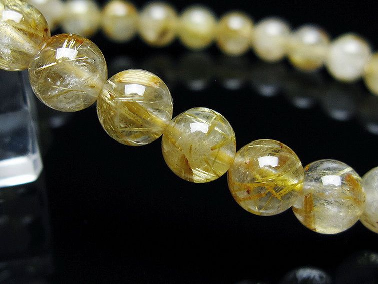 ゴールドタイチンルチル ブレスレット 7mm [t171-8021] 3枚目