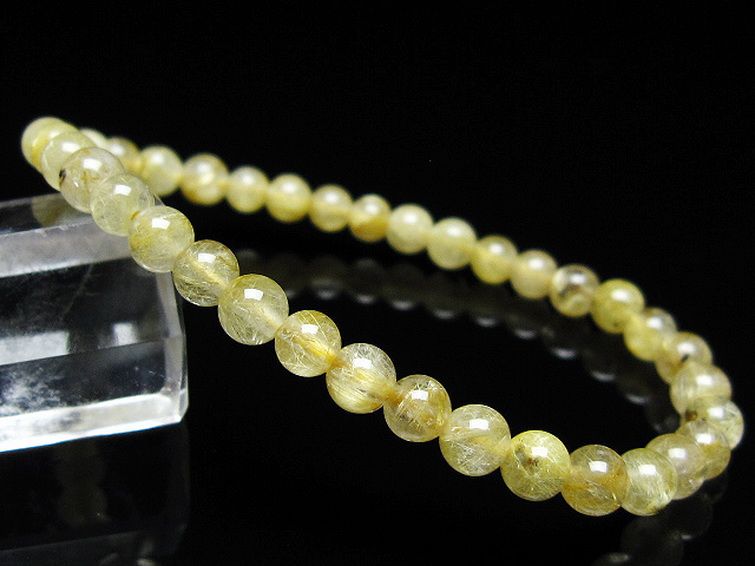 ゴールドタイチンルチル ブレスレット 5mm [t171-8023] 1枚目