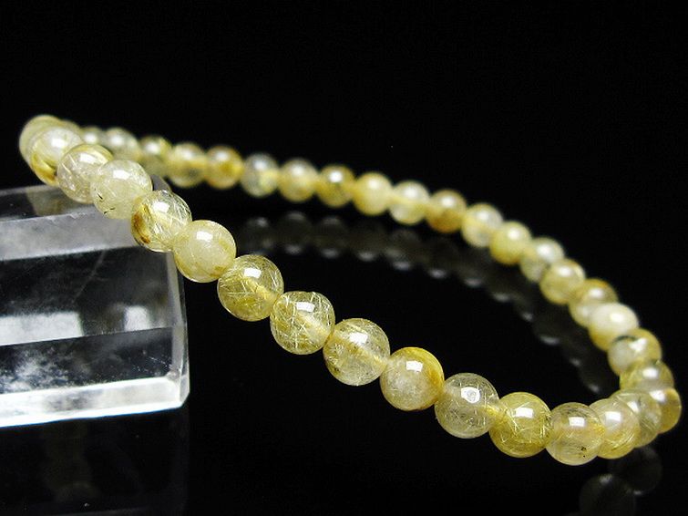 ゴールドタイチンルチル ブレスレット 5mm [t171-8025] 1枚目