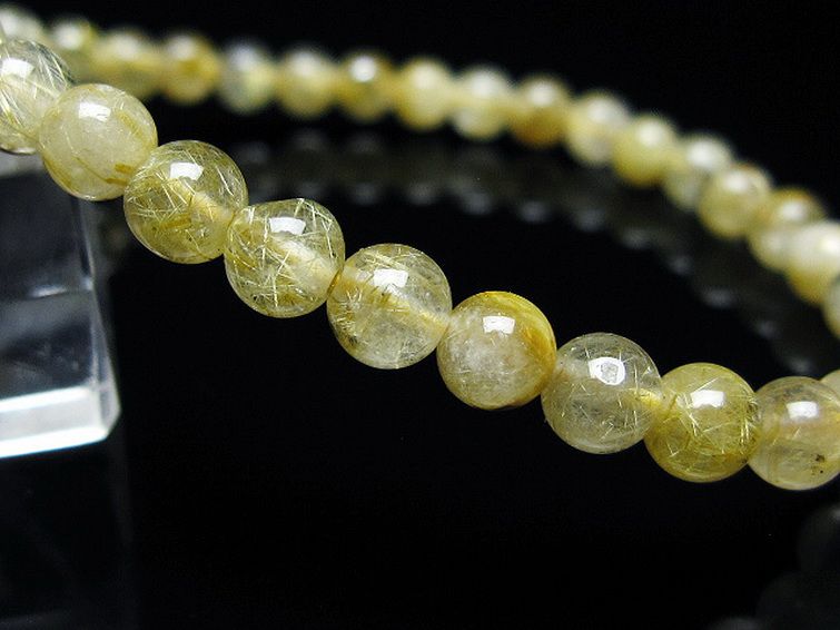 ゴールドタイチンルチル ブレスレット 5mm [t171-8025] 3枚目