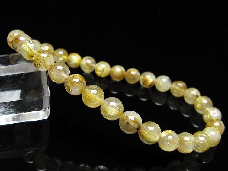 ゴールドタイチンルチル ブレスレット 6mm [t171-8030] 1枚目