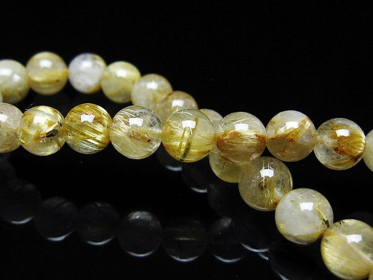 ゴールドタイチンルチル ブレスレット 6mm [t171-8030] 2枚目