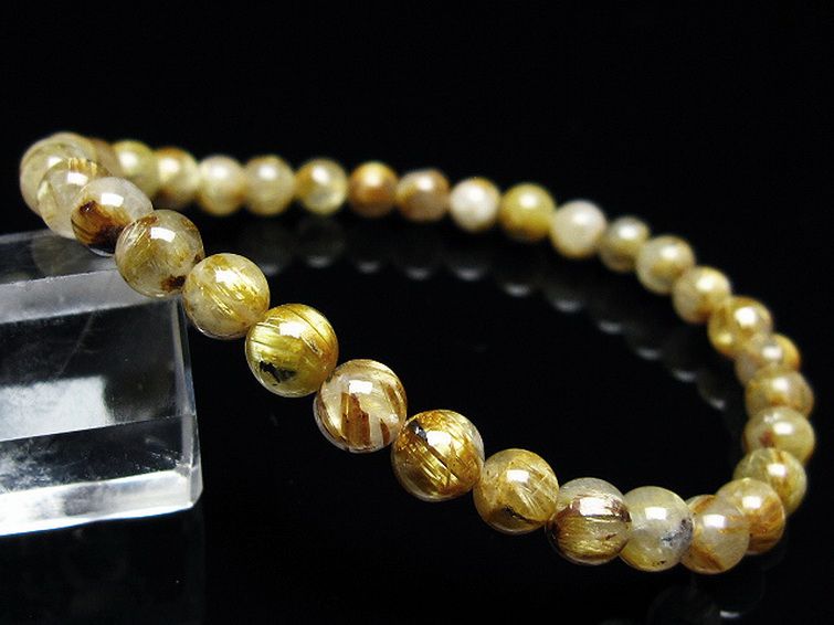 ゴールドタイチンルチル ブレスレット 6mm [t171-8032] 1枚目