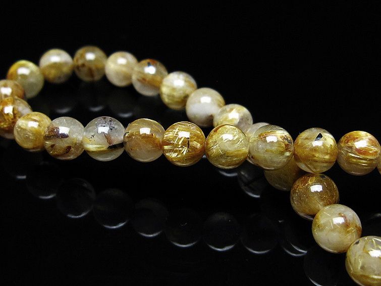 ゴールドタイチンルチル ブレスレット 6mm [t171-8032] 2枚目