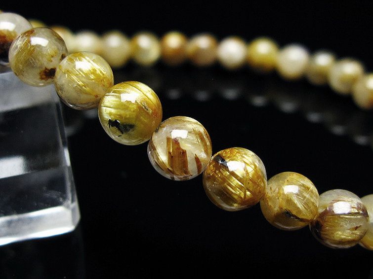 ゴールドタイチンルチル ブレスレット 6mm [t171-8032] 3枚目