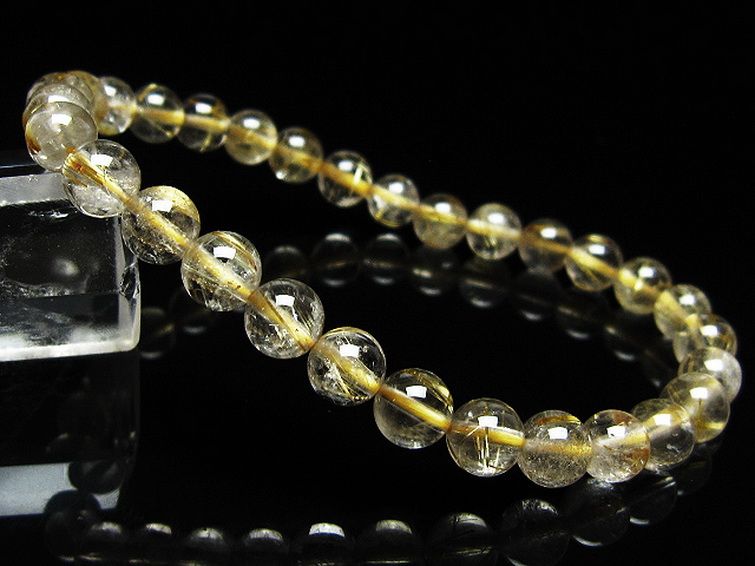 ゴールドタイチンルチル ブレスレット 6mm [t171-8216] 1枚目