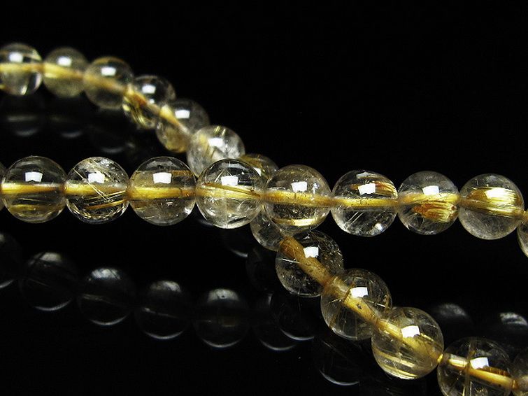 ゴールドタイチンルチル ブレスレット 6mm [t171-8216] 2枚目