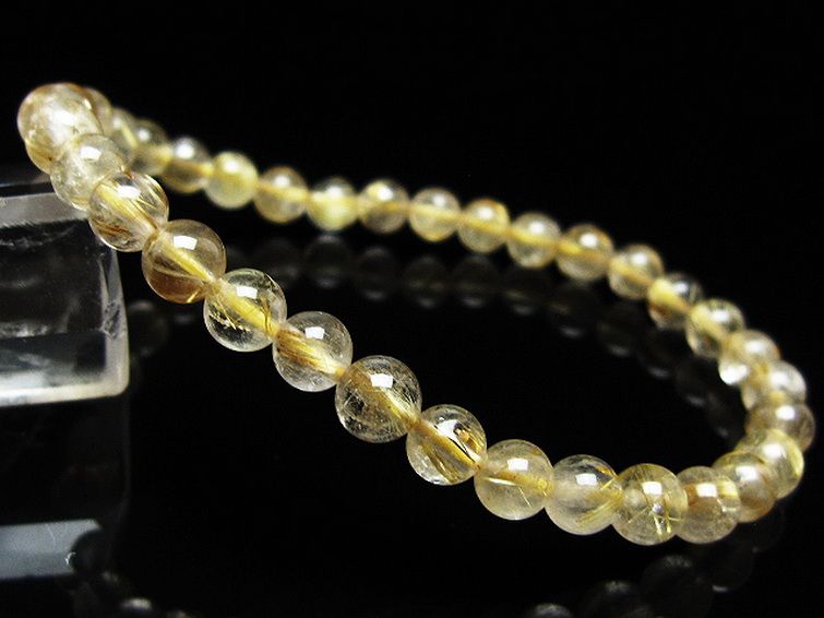 ゴールドタイチンルチル ブレスレット 6mm [t171-8222] 1枚目