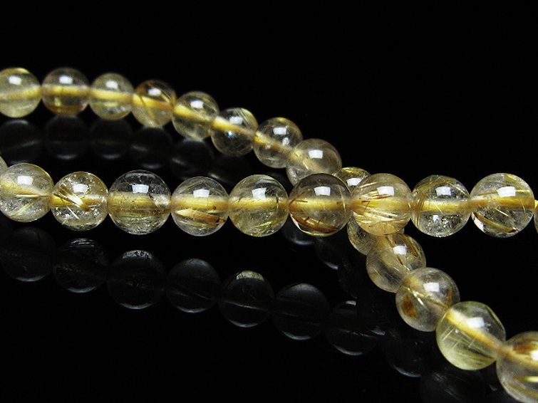 ゴールドタイチンルチル ブレスレット 6mm [t171-8222] 2枚目