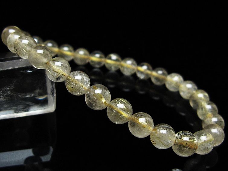 ゴールドタイチンルチル ブレスレット 6mm [t171-8224] 1枚目