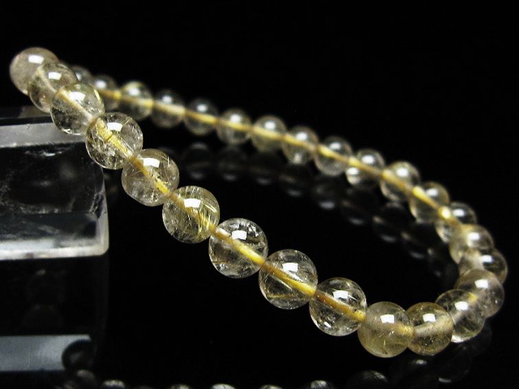 ゴールドタイチンルチル ブレスレット 6mm [t171-8226] 1枚目