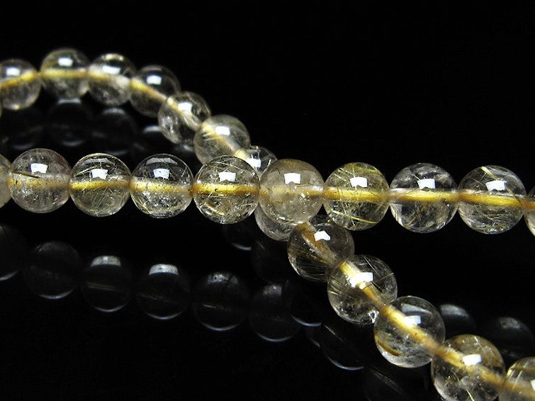 ゴールドタイチンルチル ブレスレット 6mm [t171-8226] 2枚目