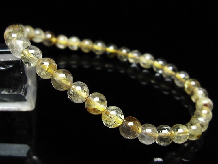 ゴールドタイチンルチル ブレスレット 6mm [t171-8230] 1枚目