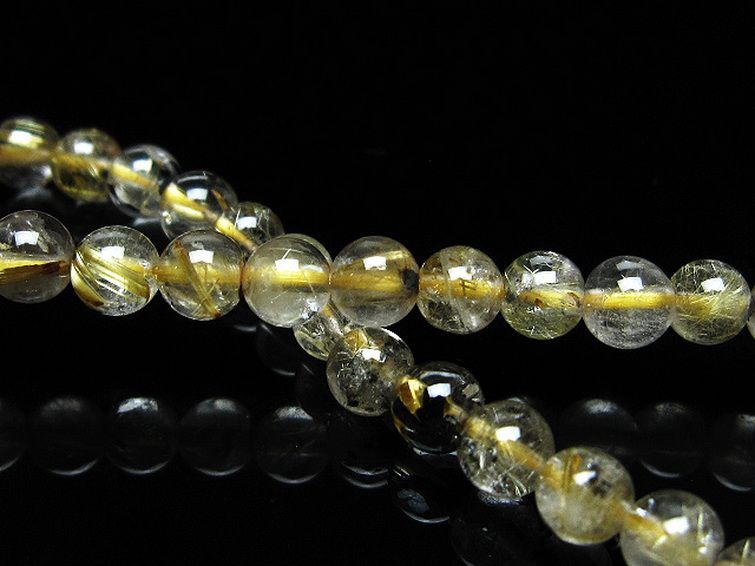 ゴールドタイチンルチル ブレスレット 6mm [t171-8230] 2枚目