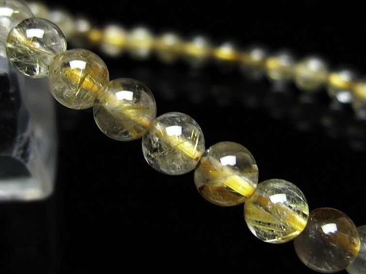 ゴールドタイチンルチル ブレスレット 6mm [t171-8230] 3枚目