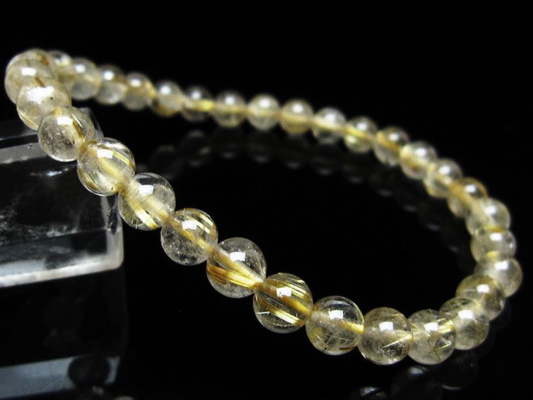 ゴールドタイチンルチル ブレスレット 6mm [t171-8238] 1枚目