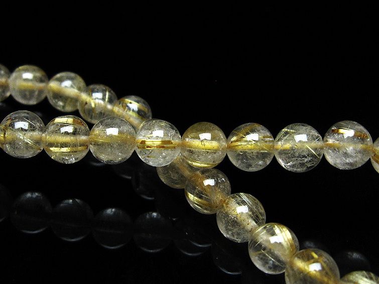 ゴールドタイチンルチル ブレスレット 6mm [t171-8238] 2枚目