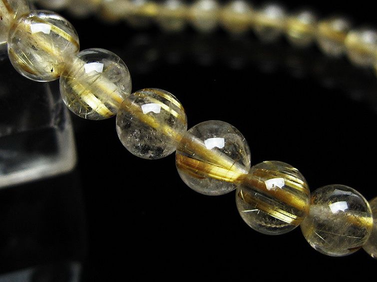 ゴールドタイチンルチル ブレスレット 6mm [t171-8238] 3枚目