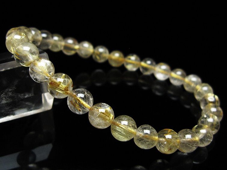 ゴールドタイチンルチル ブレスレット 6mm [t171-8246] 1枚目