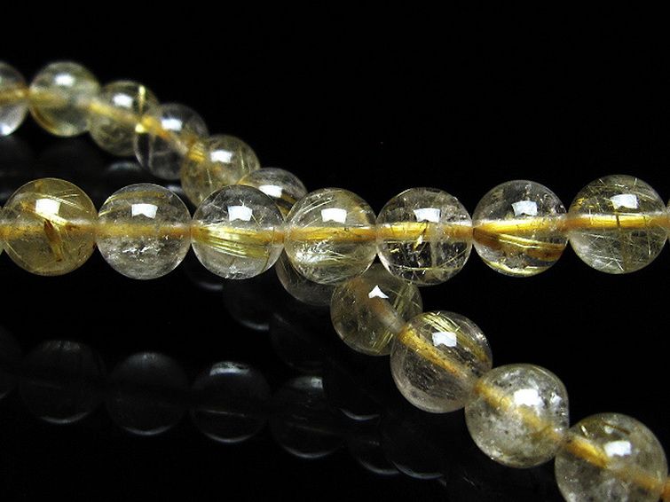 ゴールドタイチンルチル ブレスレット 6mm [t171-8246] 2枚目