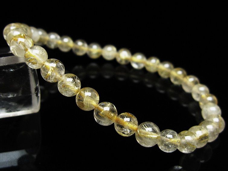 ゴールドタイチンルチル ブレスレット 6mm [t171-8247] 1枚目