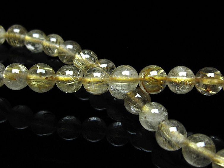 ゴールドタイチンルチル ブレスレット 6mm [t171-8247] 2枚目