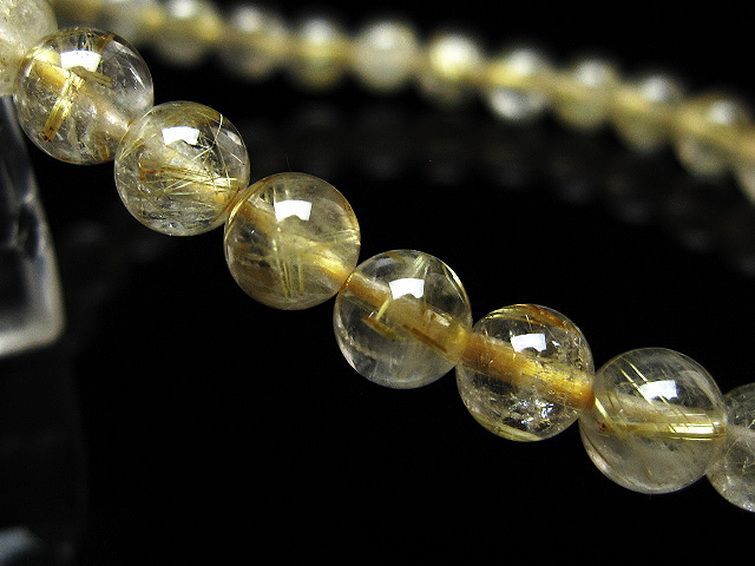 ゴールドタイチンルチル ブレスレット 6mm [t171-8247] 3枚目