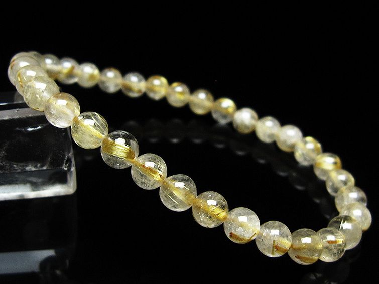 ゴールドタイチンルチル ブレスレット 6mm [t171-8251] 1枚目