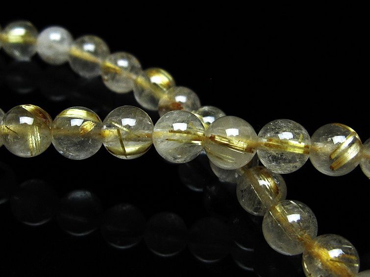 ゴールドタイチンルチル ブレスレット 6mm [t171-8251] 2枚目