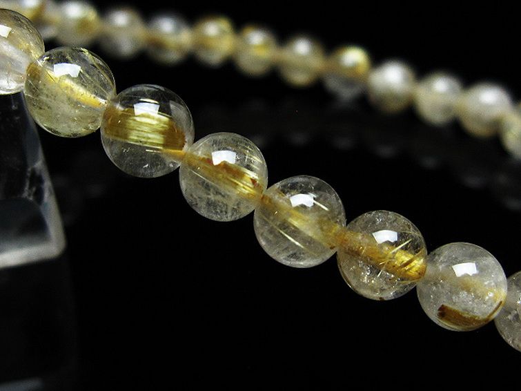 ゴールドタイチンルチル ブレスレット 6mm [t171-8251] 3枚目