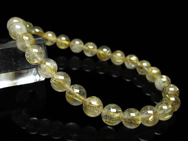 ゴールドタイチンルチル ブレスレット 7mm [t171-8253] 1枚目