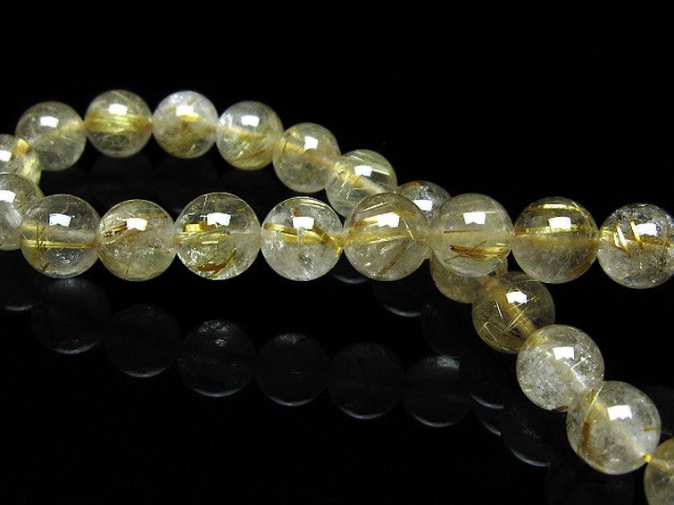 ゴールドタイチンルチル ブレスレット 7mm [t171-8253] 2枚目