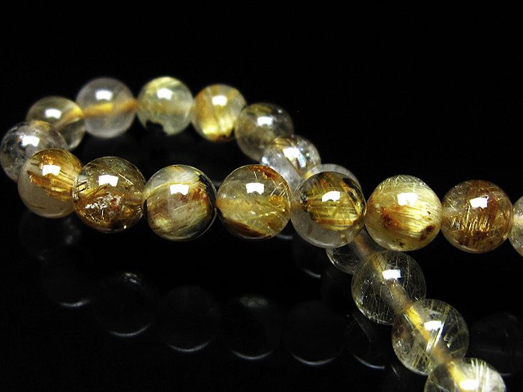 ゴールドタイチンルチル ブレスレット 6mm [t171-8258] 2枚目