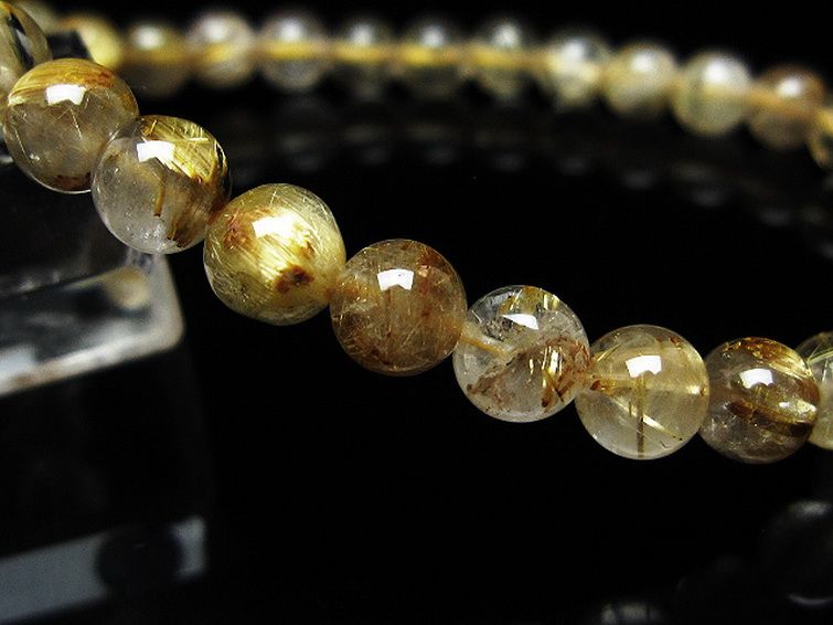 ゴールドタイチンルチル ブレスレット 6mm [t171-8258] 3枚目