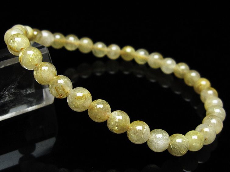 ゴールドタイチンルチル ブレスレット 6mm [t171-8265] 1枚目