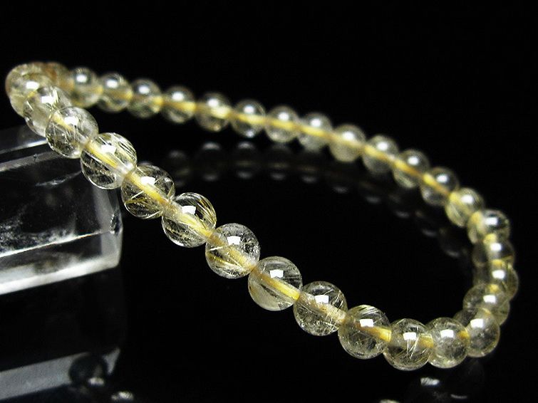 ゴールドタイチンルチル ブレスレット 6mm [t171-8301] 1枚目