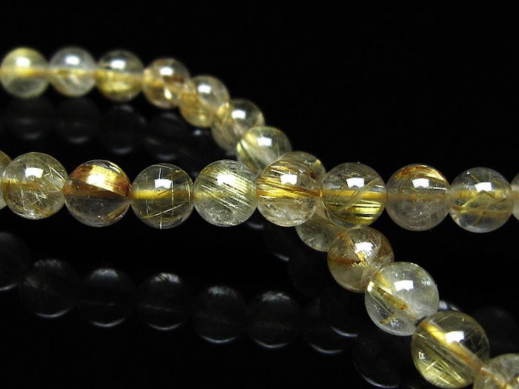 ゴールドタイチンルチル ブレスレット 6mm [t171-8303] 2枚目