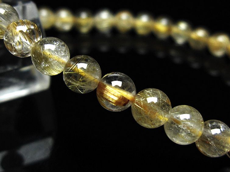 ゴールドタイチンルチル ブレスレット 6mm [t171-8303] 3枚目