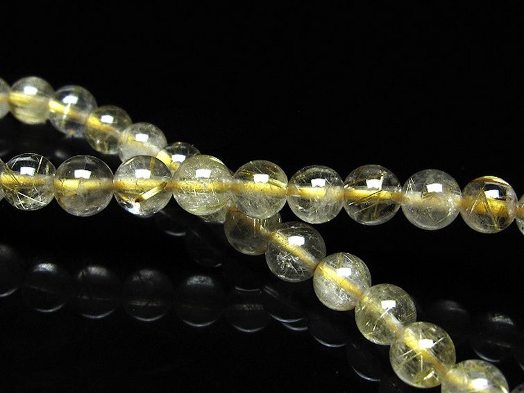 ゴールドタイチンルチル ブレスレット 6mm [t171-8305] 2枚目