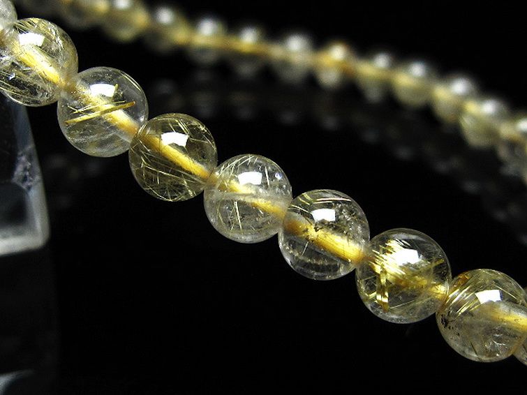 ゴールドタイチンルチル ブレスレット 6mm [t171-8305] 3枚目