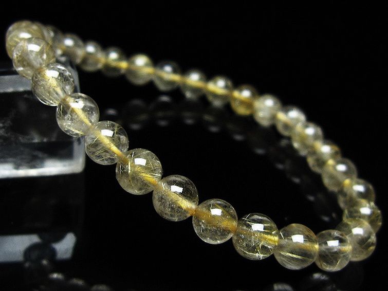 ゴールドタイチンルチル ブレスレット 6mm [t171-8307] 1枚目