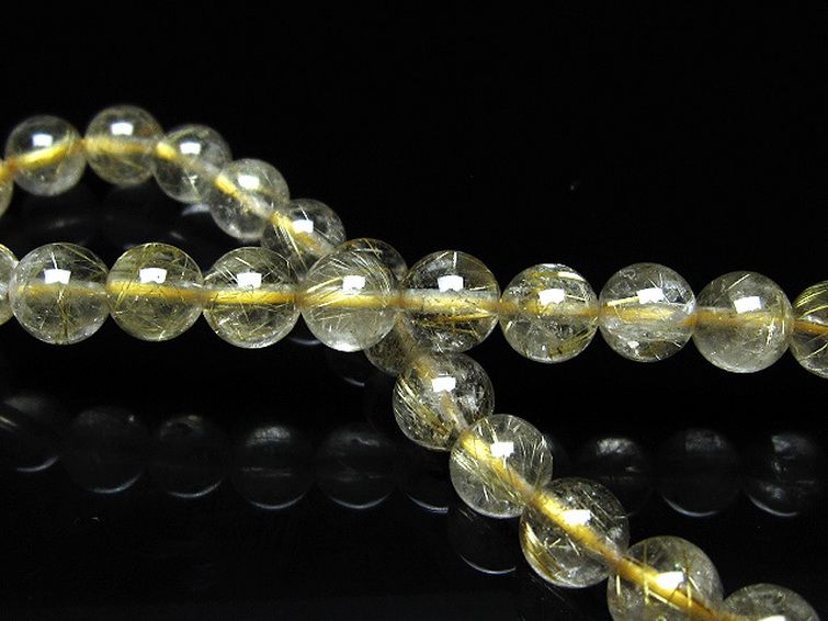 ゴールドタイチンルチル ブレスレット 6mm [t171-8307] 2枚目