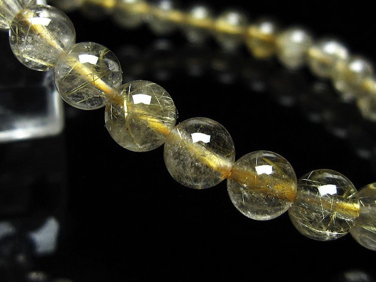 ゴールドタイチンルチル ブレスレット 6mm [t171-8307] 3枚目