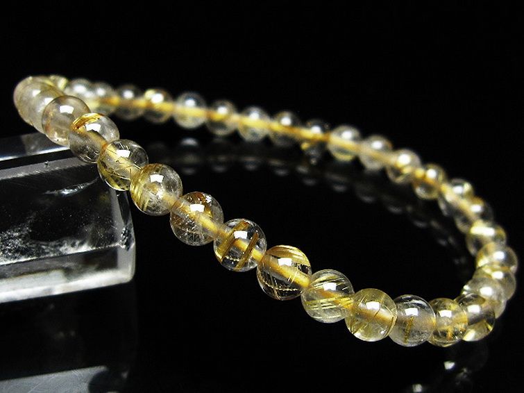 ゴールドタイチンルチル ブレスレット 5mm [t171-8310] 1枚目