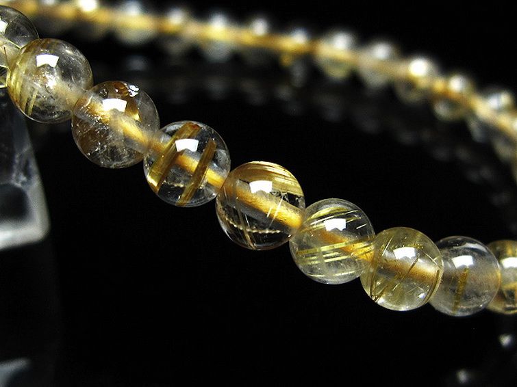 ゴールドタイチンルチル ブレスレット 5mm [t171-8310] 3枚目