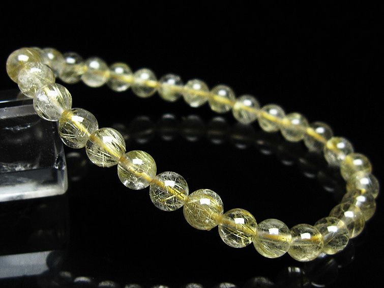 ゴールドタイチンルチル ブレスレット 6mm [t171-8312] 1枚目